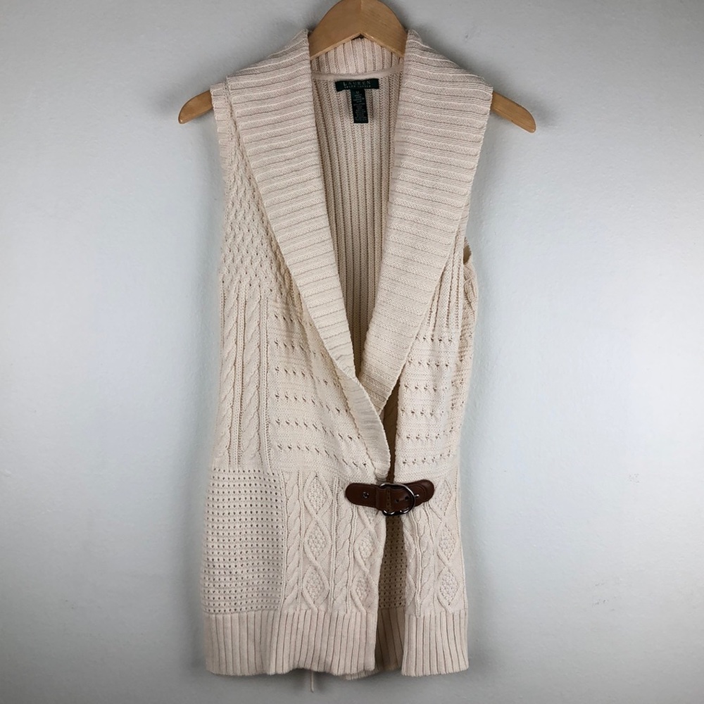 Lauren Ralph Lauren Knit Sweater Vest with Buckle